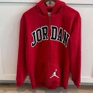 Jordan Red Zip Up Sweater